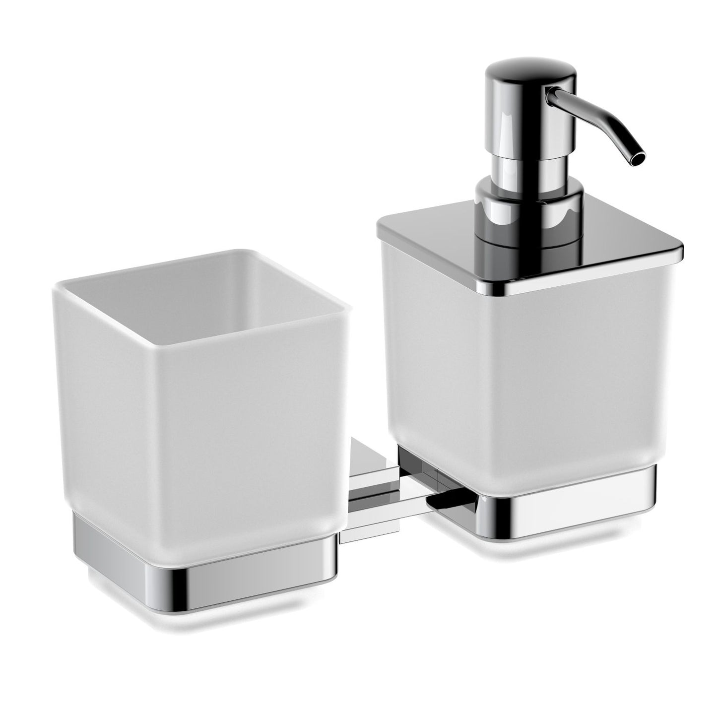 Elegant Square Wall mounted Tumbler holder and Soap Dispenser set AA010035