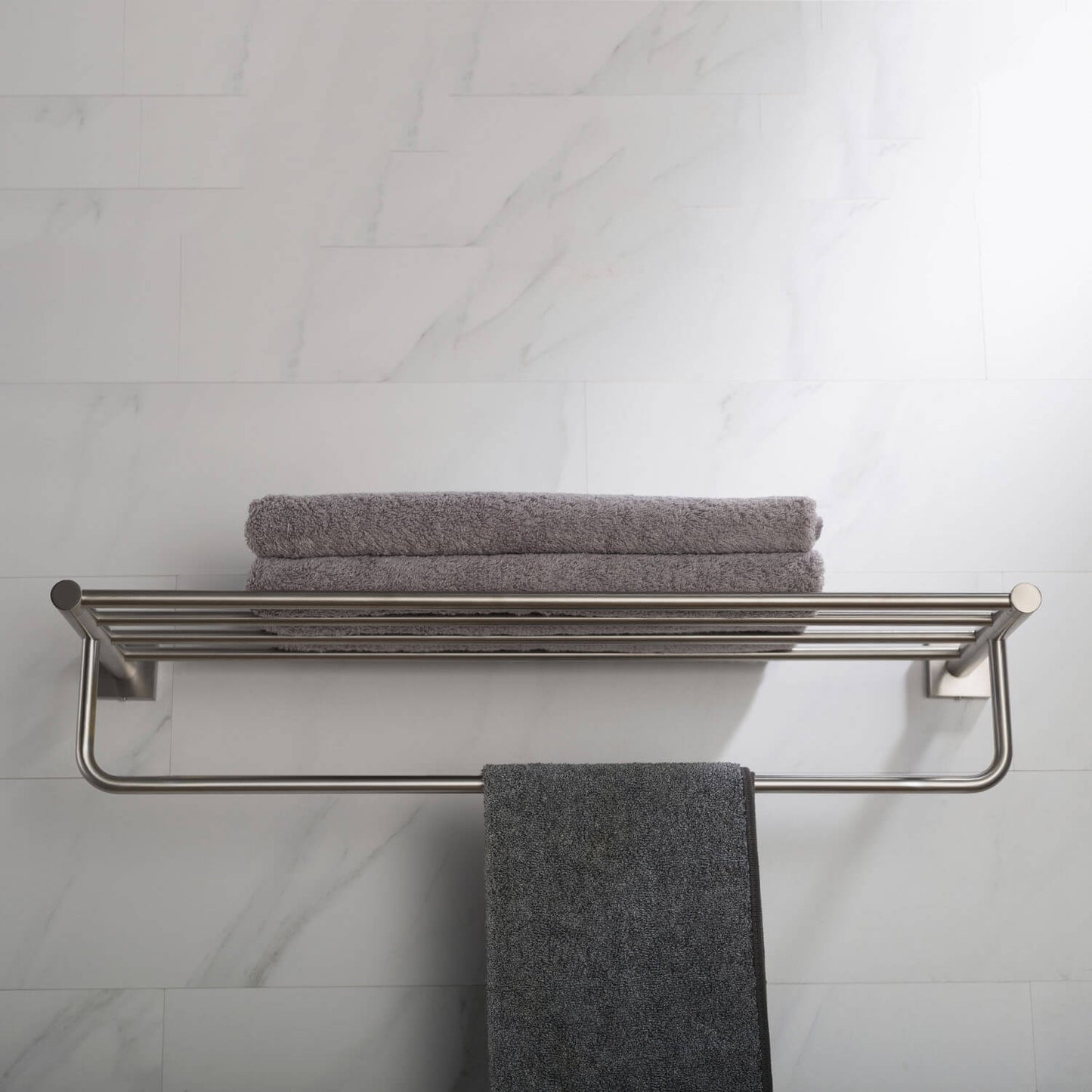 Brass Wall-Mounted Towel Rack with square flange AA020058