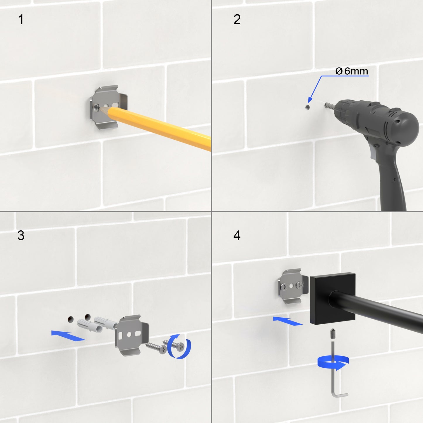 Aquavit Solid Brass Towel holder 450mm AA020081