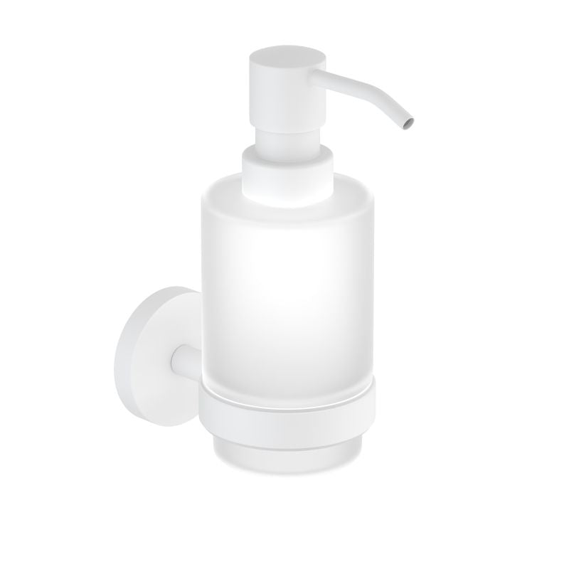 Premium Solid Brass Soap Dispenser Holder with Frosted Glass Tumbler AA030039