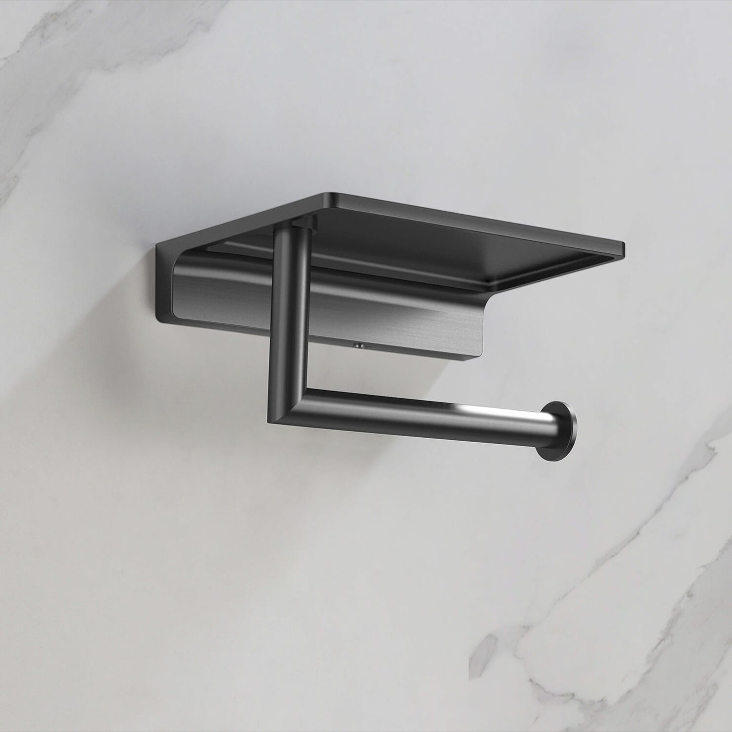 Stylish BrassTissue Holder with Shelf AA030046