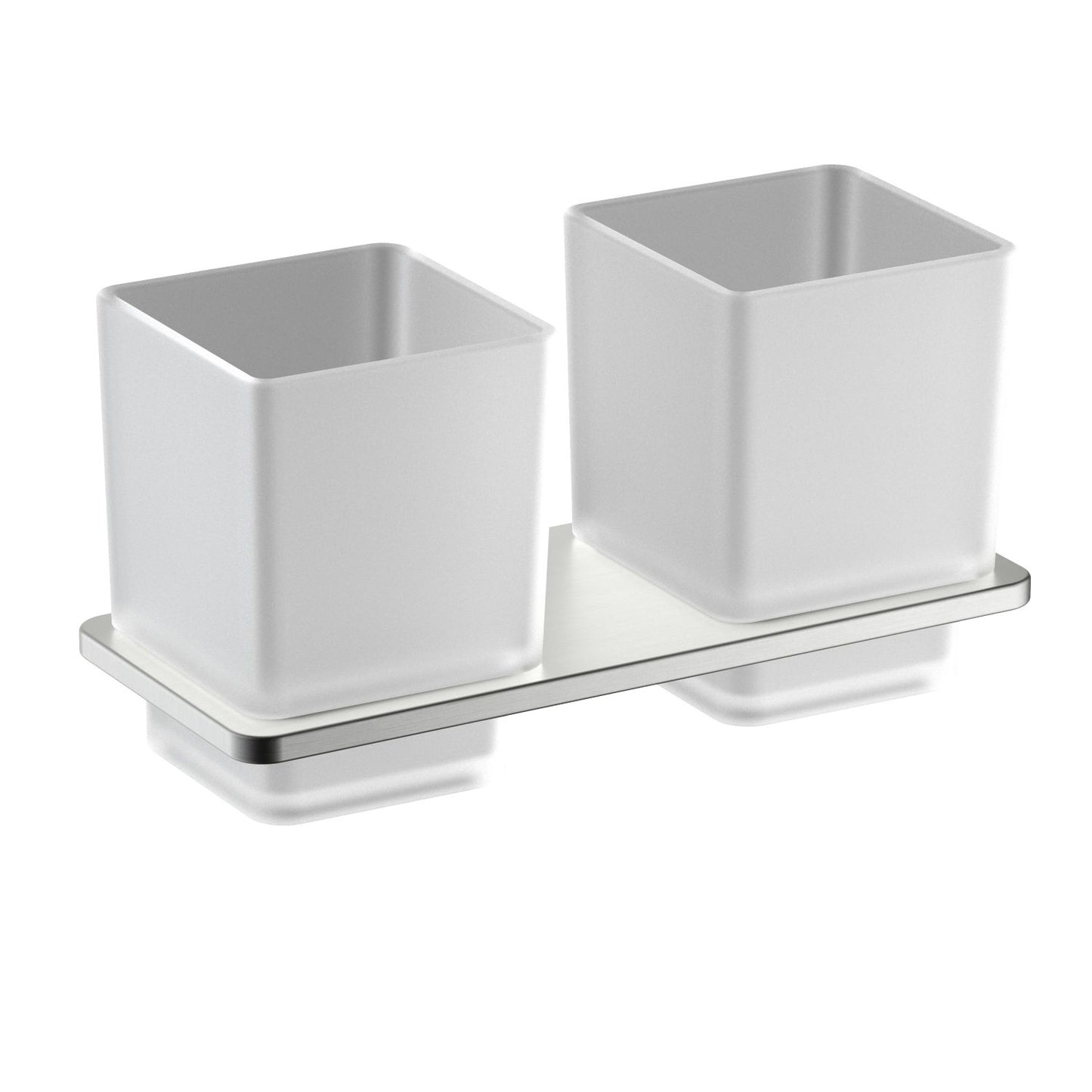 Long-Lasting Double Solid brass Square Glass Tumbler Holder AA070032