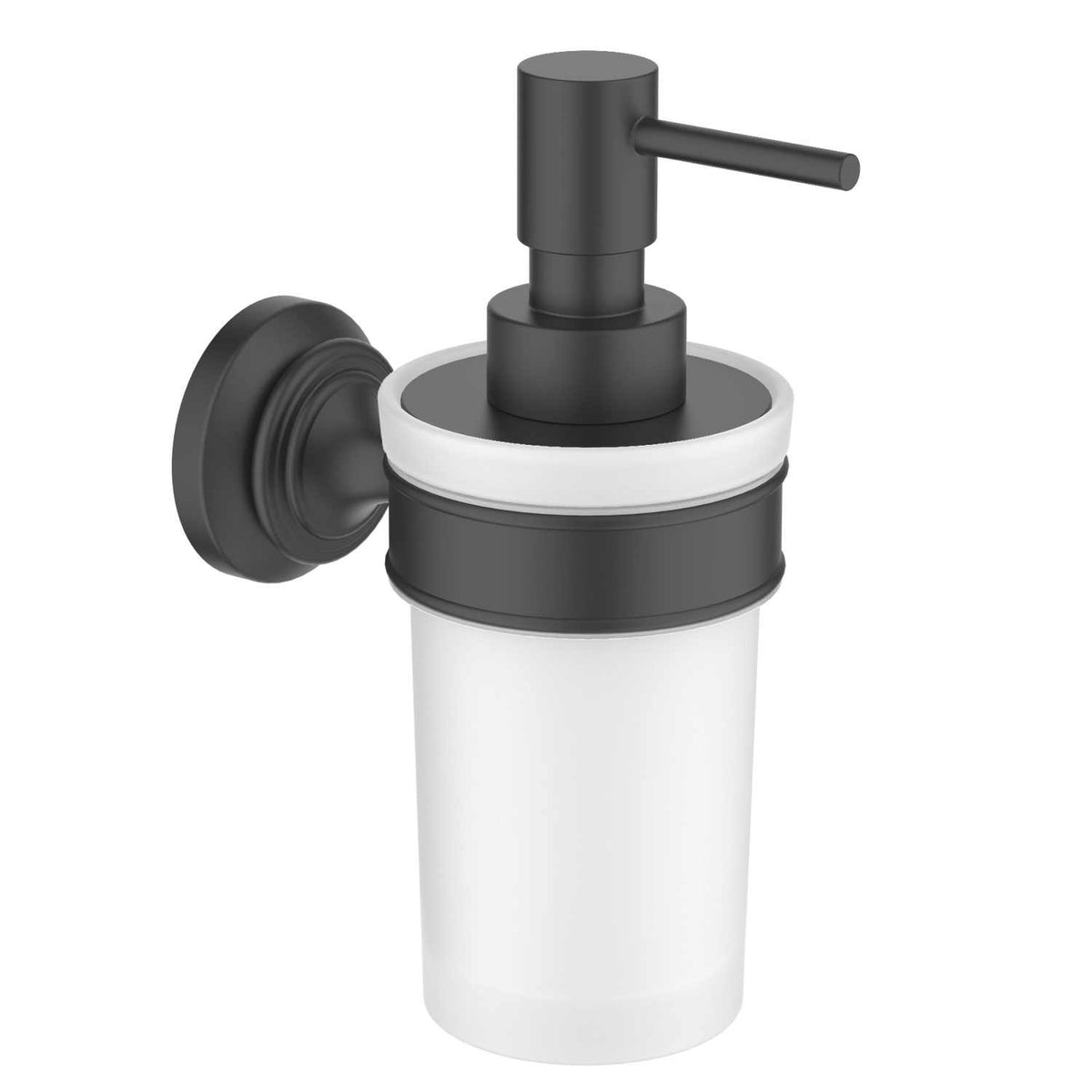 Sleek Brass Soap Dispenser Holder with Frosted Glass Tumbler AA240038