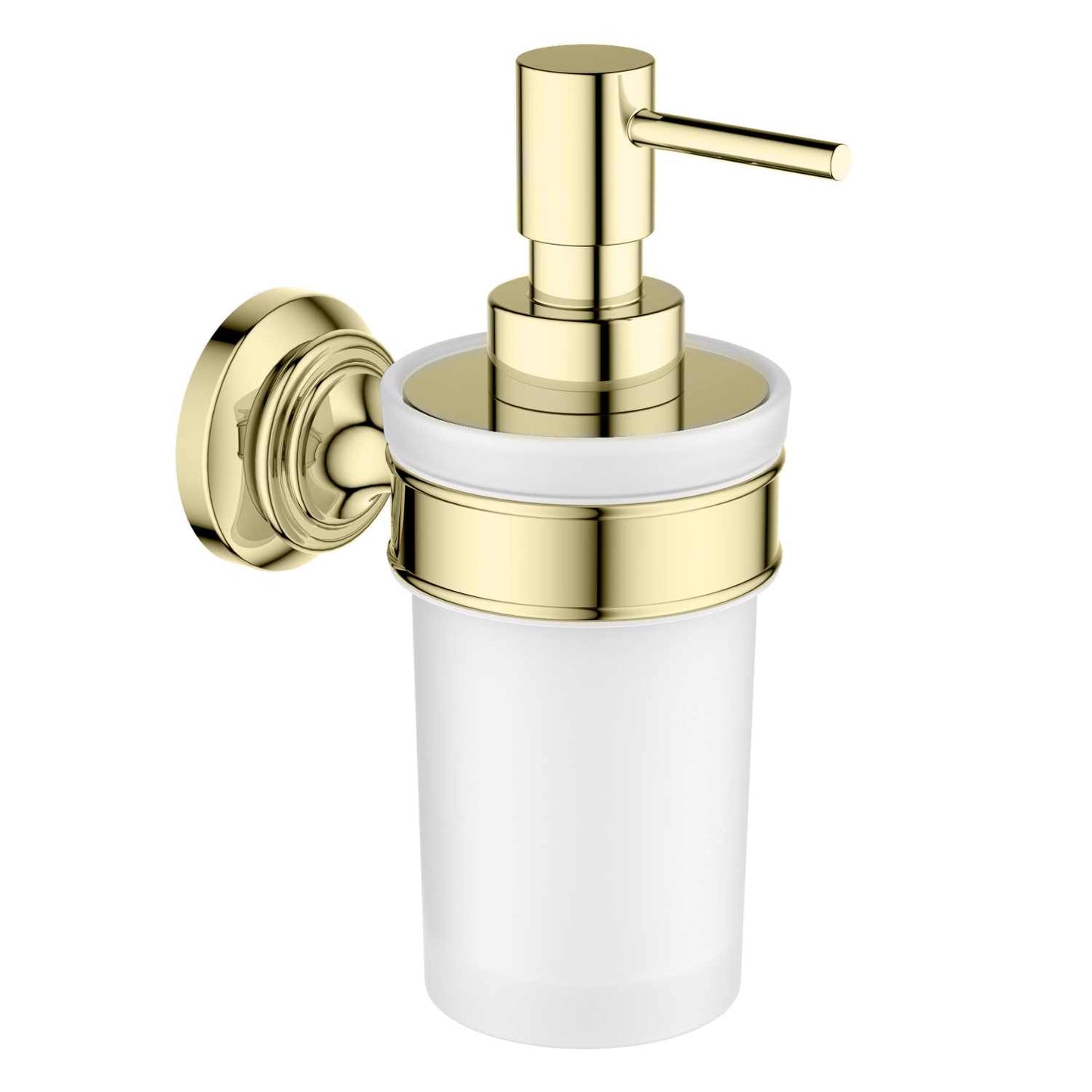 Sleek Brass Soap Dispenser Holder with Frosted Glass Tumbler AA240038