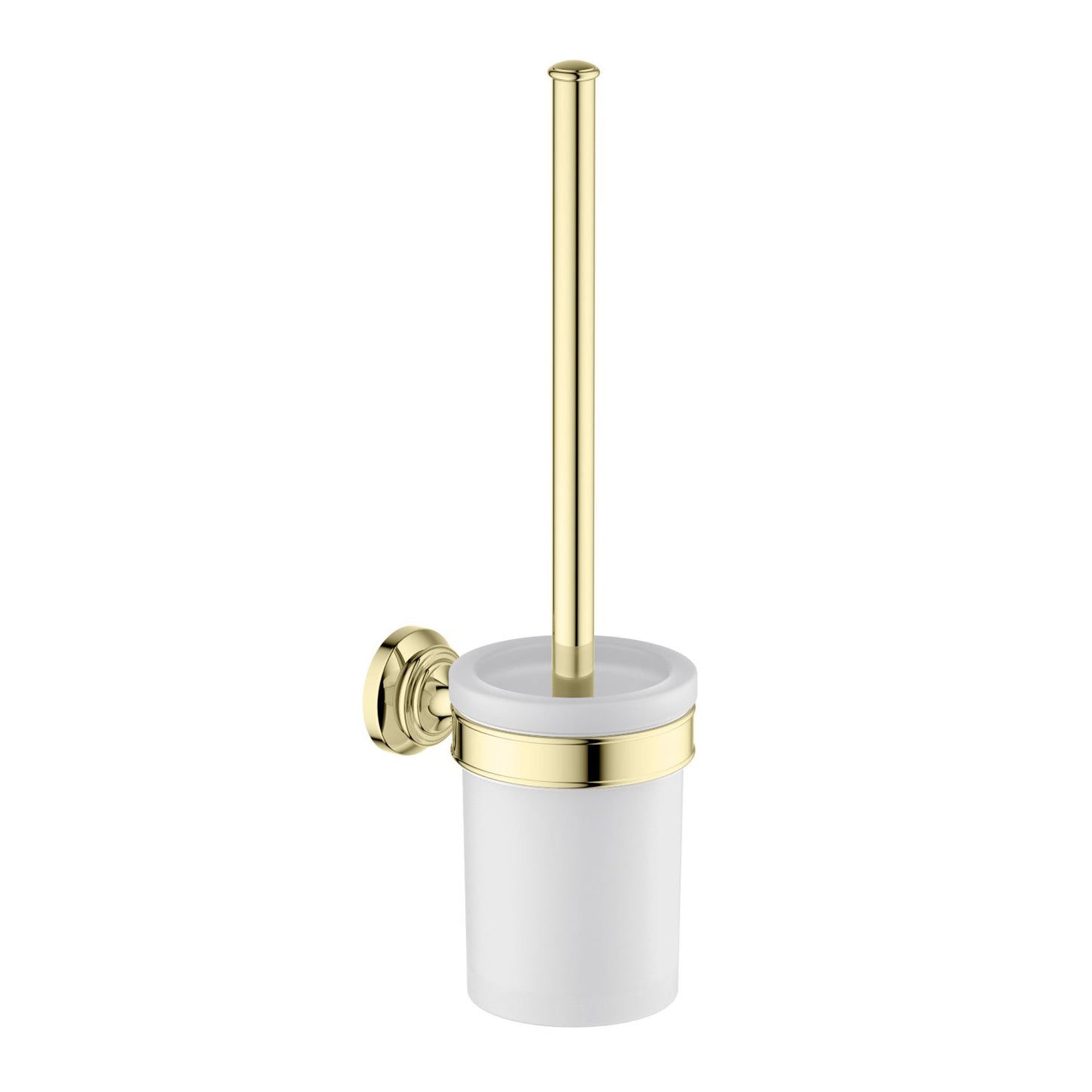 Modern Brass Toilet Brush with Frosted Glass & ABS Brush Head AA240062