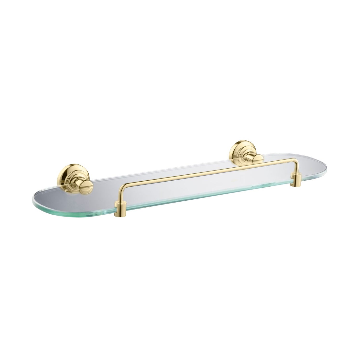 Oval Frosted Glass Shelf With Brass Holder AA240072
