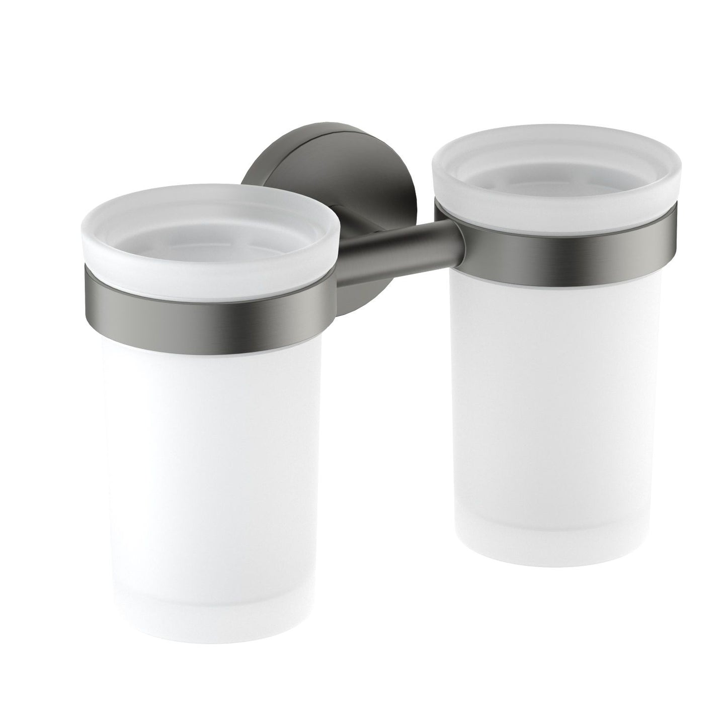 Aquavit Double Space-Saving Glass Tumbler With Brass Holder AA260032