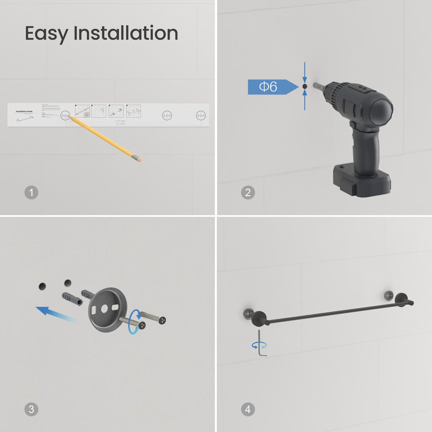 Orbis High-Quality Brass Towel Bar 450mm AA260052