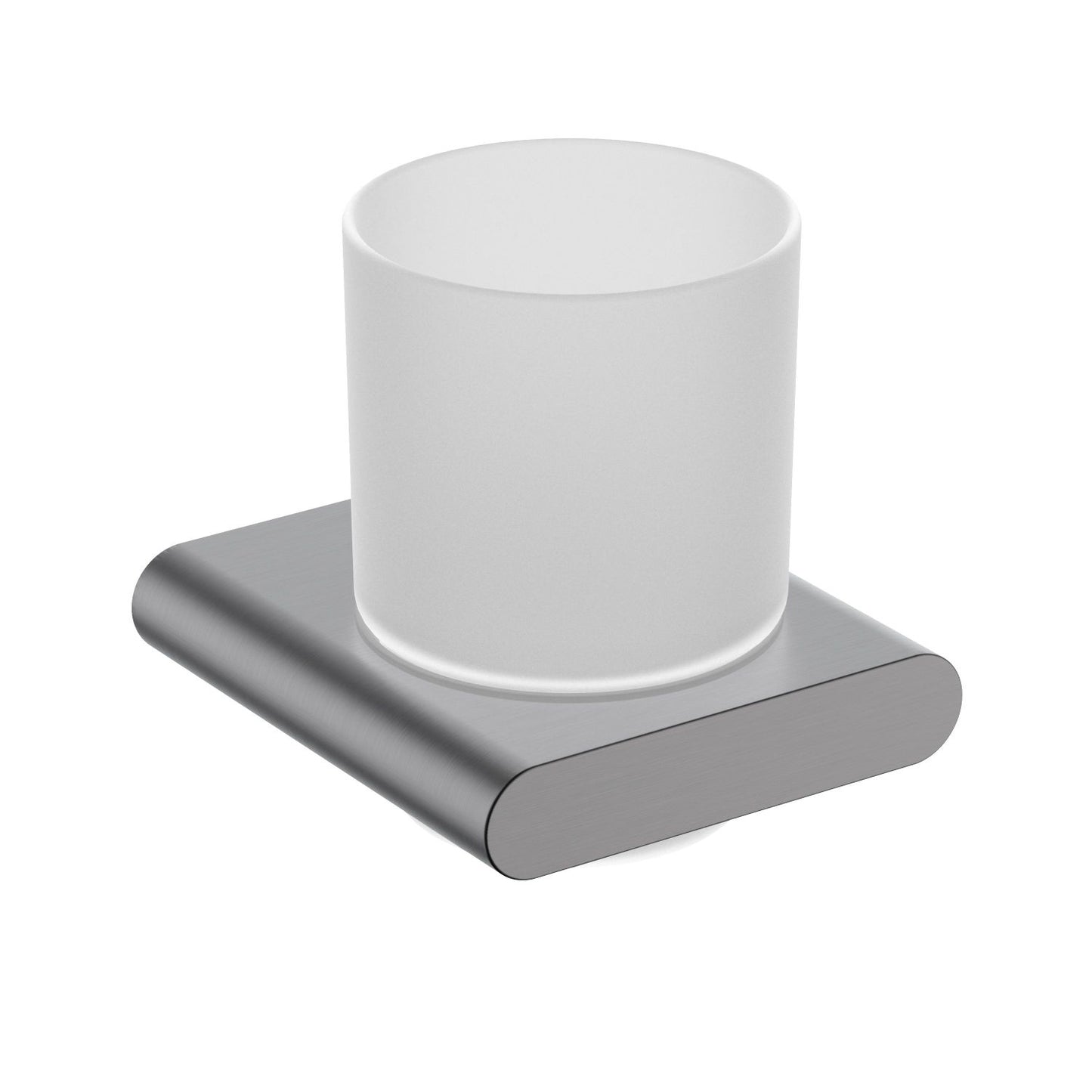 Minimalist Zinc Alloy Glass Holder with Frosted Glass Tumbler AA400031