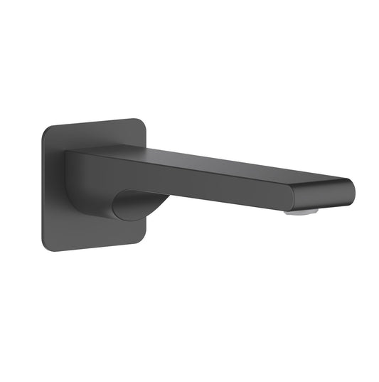 AQUAVIT Blaze matte black wall-mounted solid brass bath spout with Swiss Neoperl aerator