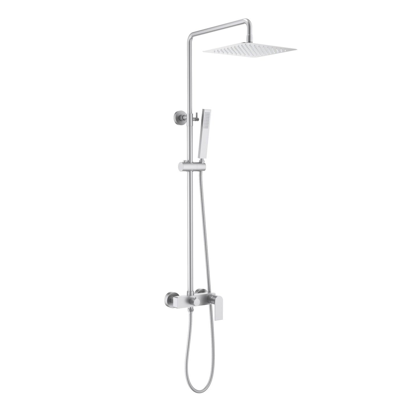 Aquavit Blaze brushed nickel two-outlet shower column with square head shower AT016201