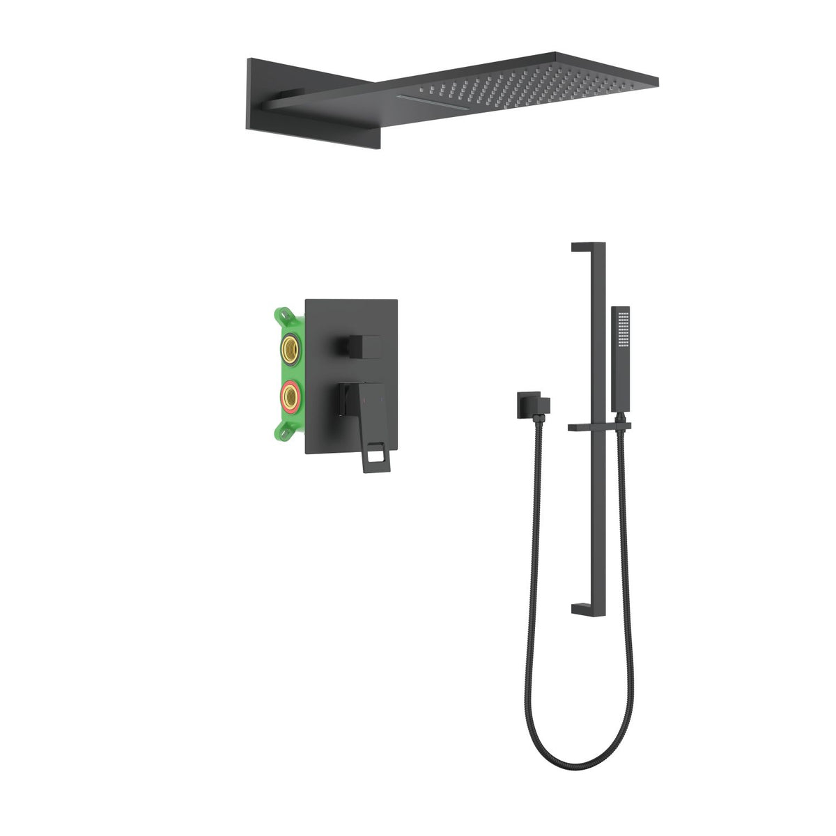 Hollow Concealed shower mixer set with SUS silde rail AT0622304