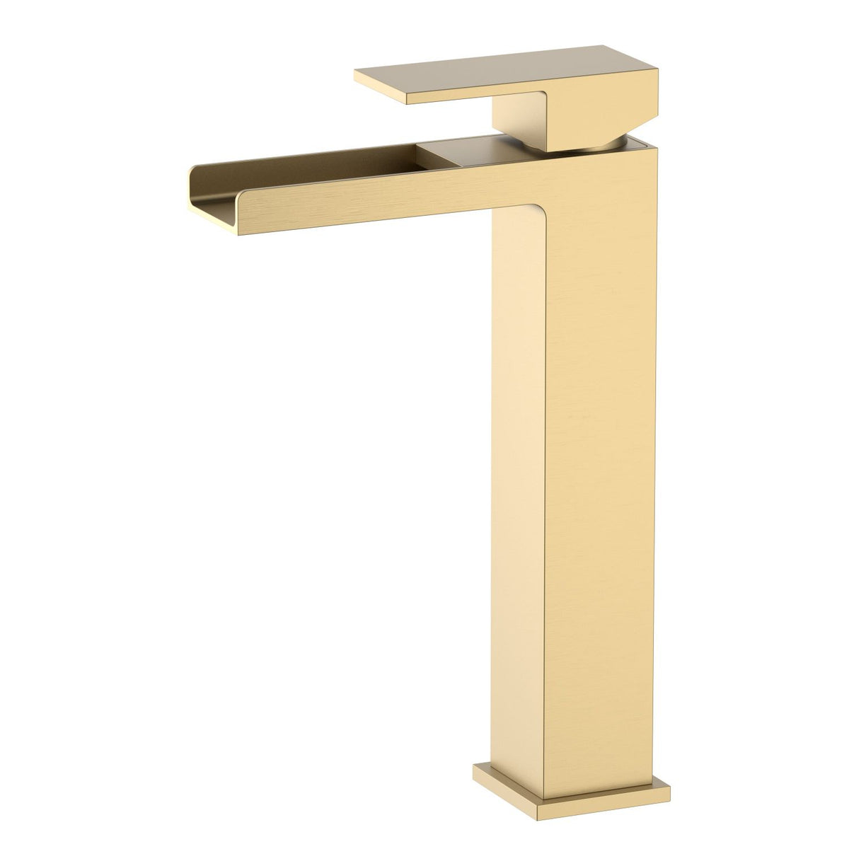 Aquavit brushed brass single-hole waterfall vessel sink faucet AT070012
