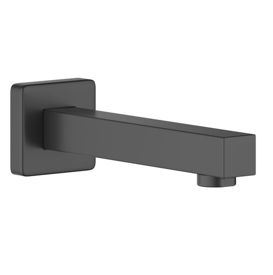 Aquavit Cube matte black wall-mounted solid brass bath spout AT080054