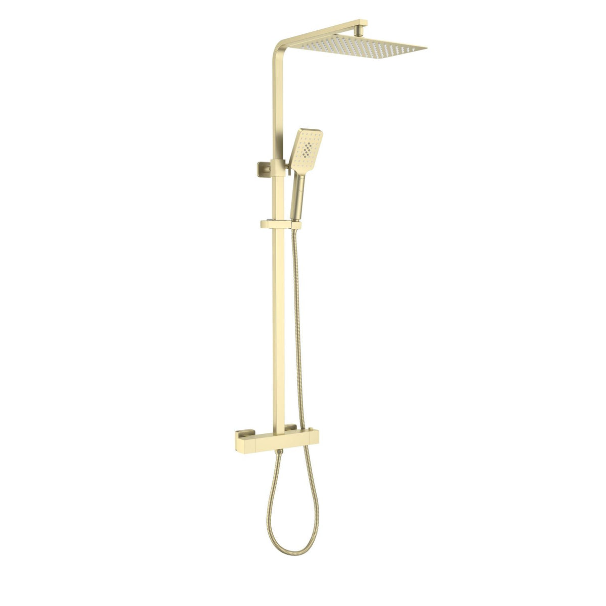 Aquavit Cube brushed gold two-outlet thermostatic shower column AT087202