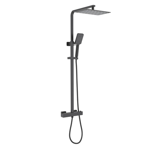 Aquavit Cube matte black two-outlet thermostatic shower column AT087202
