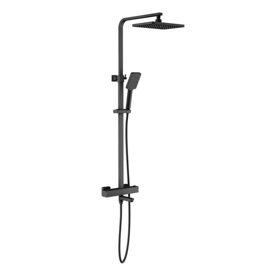 Aquavit Cube matte black three-outlet thermostatic shower column AT087301