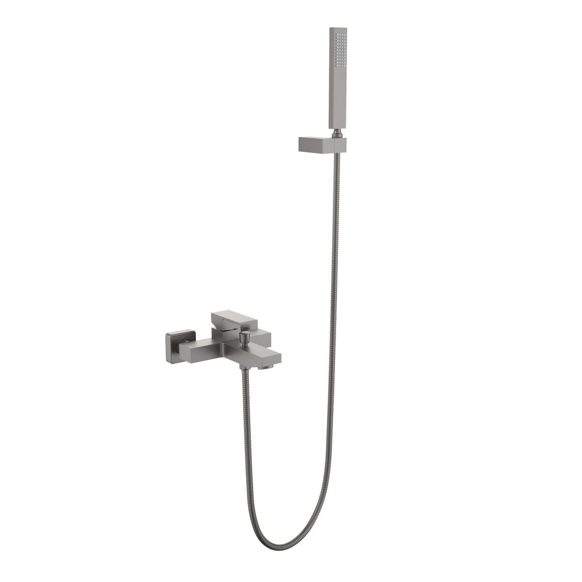 Aquavit Cube brushed gunmetal solid brass bath shower mixer set with hand shower AT082202