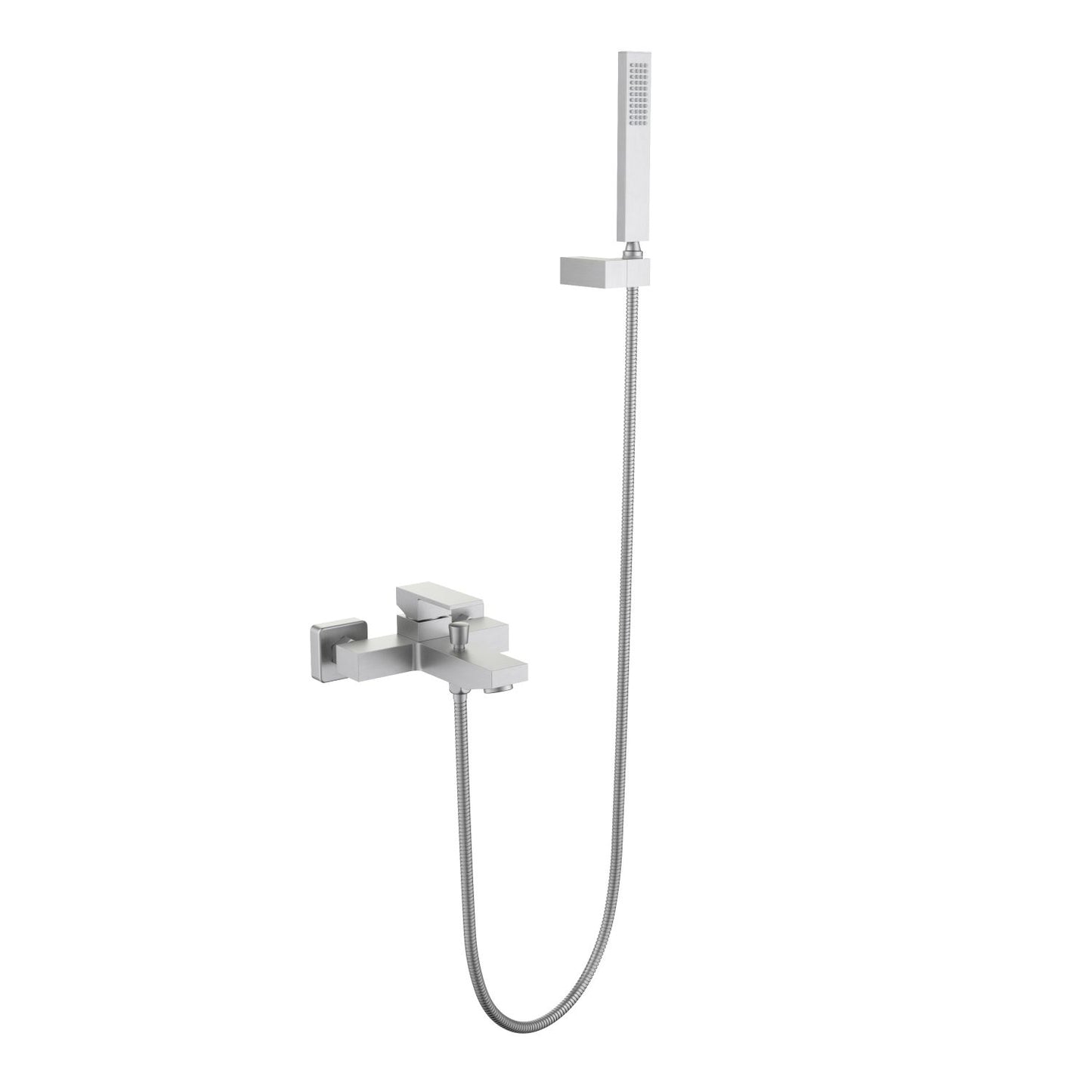 Aquavit Cube brushed nickel solid brass bath shower mixer set with hand shower AT082202