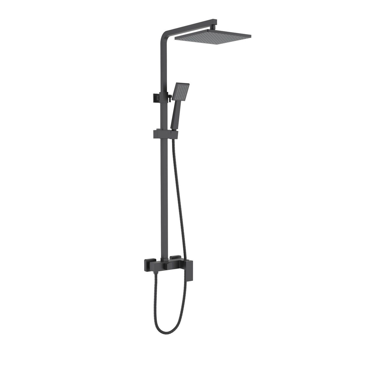 Aquavit Cube matte black square two-outlet shower column AT086201