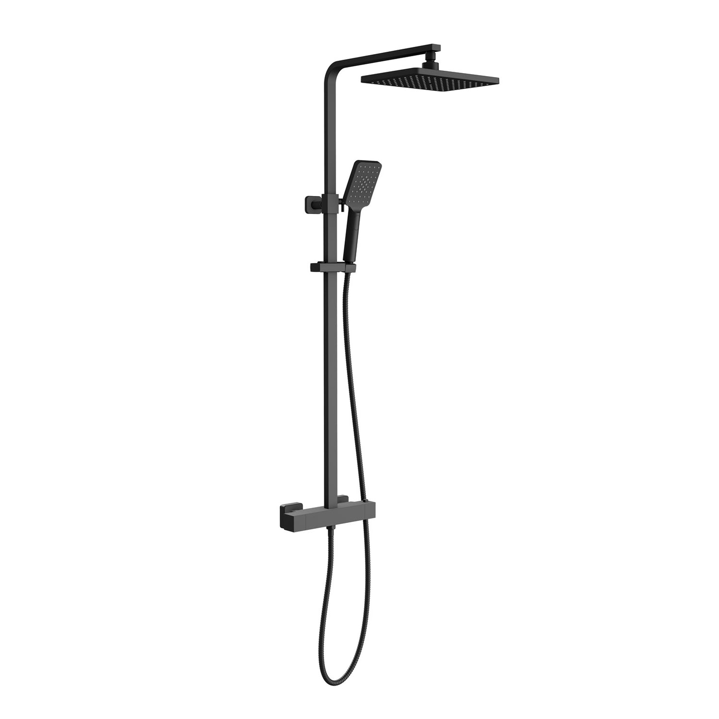 Aquavit Cube matte black two-outlet thermostatic shower column AT087201