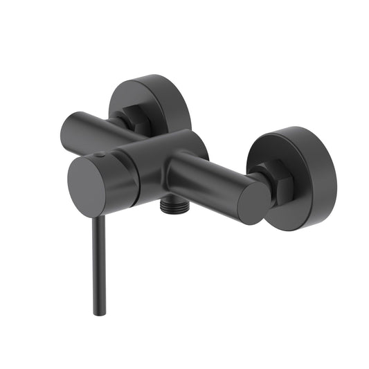Aquavit Circular matte black solid brass wall-mounted shower mixer AT092100