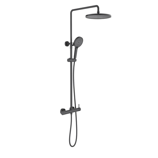 Aquavit Circular matte black two-outlet shower column AT096201