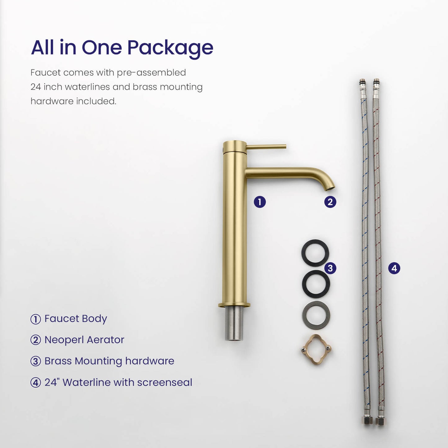 Circular Single hole vessel basin faucet AT090112