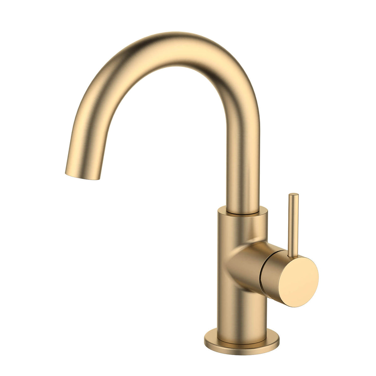 Aquavit Circular brushed brass cold-start single-hole basin faucet AT090611