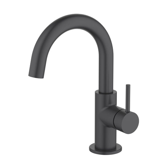 Aquavit Circular matte black cold-start single-hole basin faucet AT090611