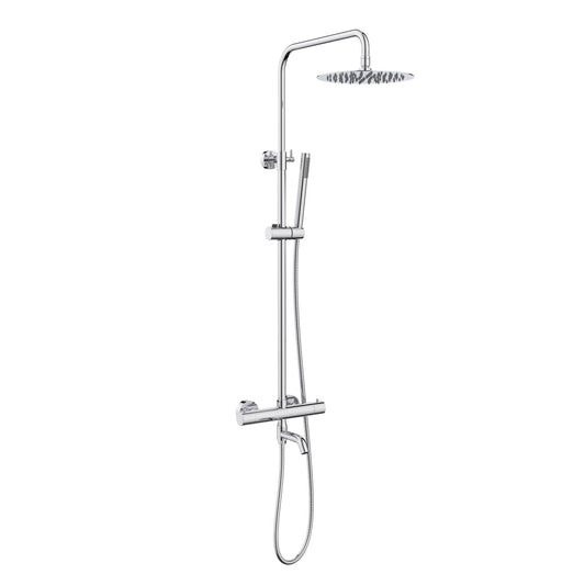 Aquavit Circular chrome three-outlet thermostatic shower column AT097602