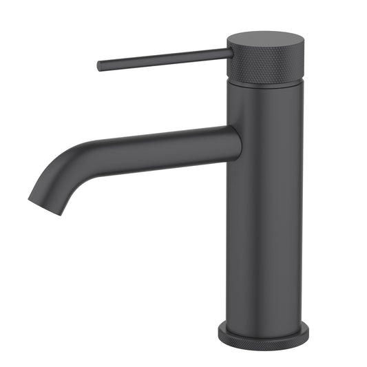 Aquavit Circular X matte black knurled brass basin faucet AT100011