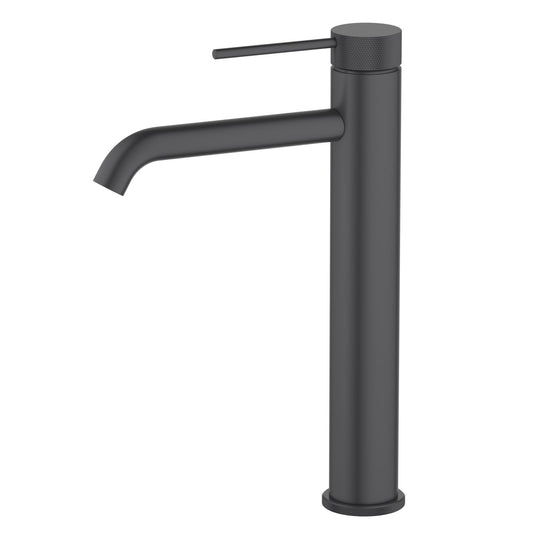 Aquavit AT100012 matte black knurled single-handle vessel sink faucet