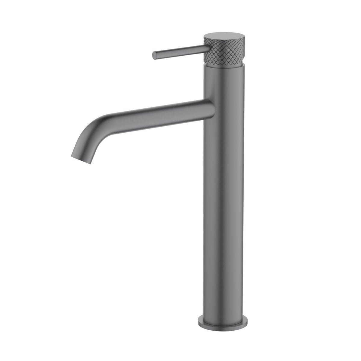 Aquavit AT100412 brushed gunmetal stainless steel vessel sink faucet with patterned handle