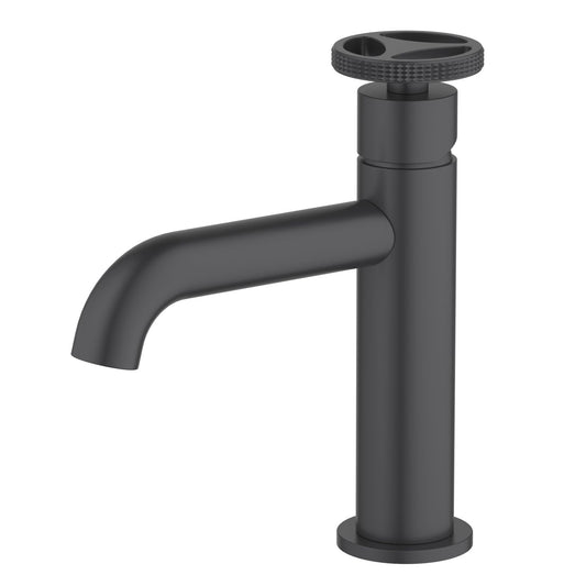 Aquavit Wheel matte black industrial lead-free brass basin faucet AT140011