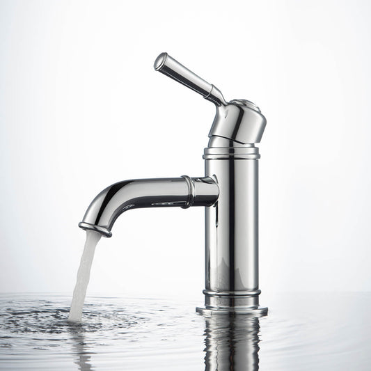 Aquavit Victoria chrome basin faucet running water in modern bathroom