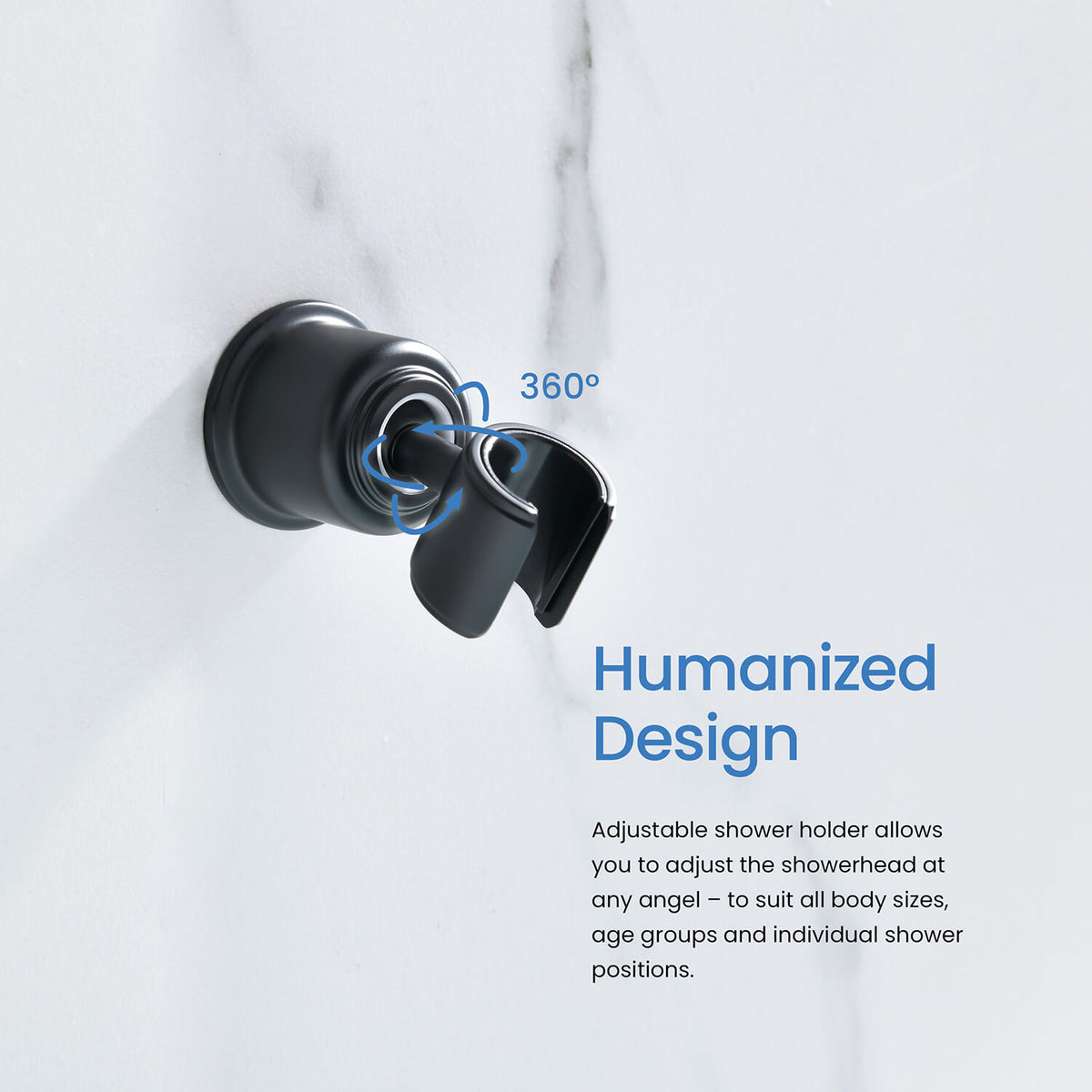 Aquavit Victoria adjustable brass hand shower bracket with 360-degree rotation AT152201