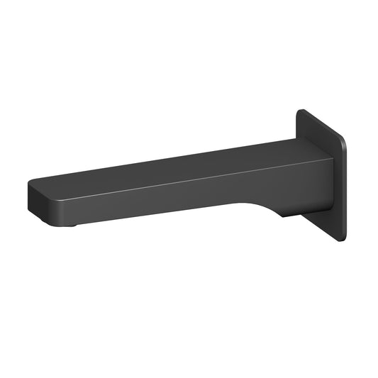 Aquavit matte black wall-mounted solid brass bath spout AT210054