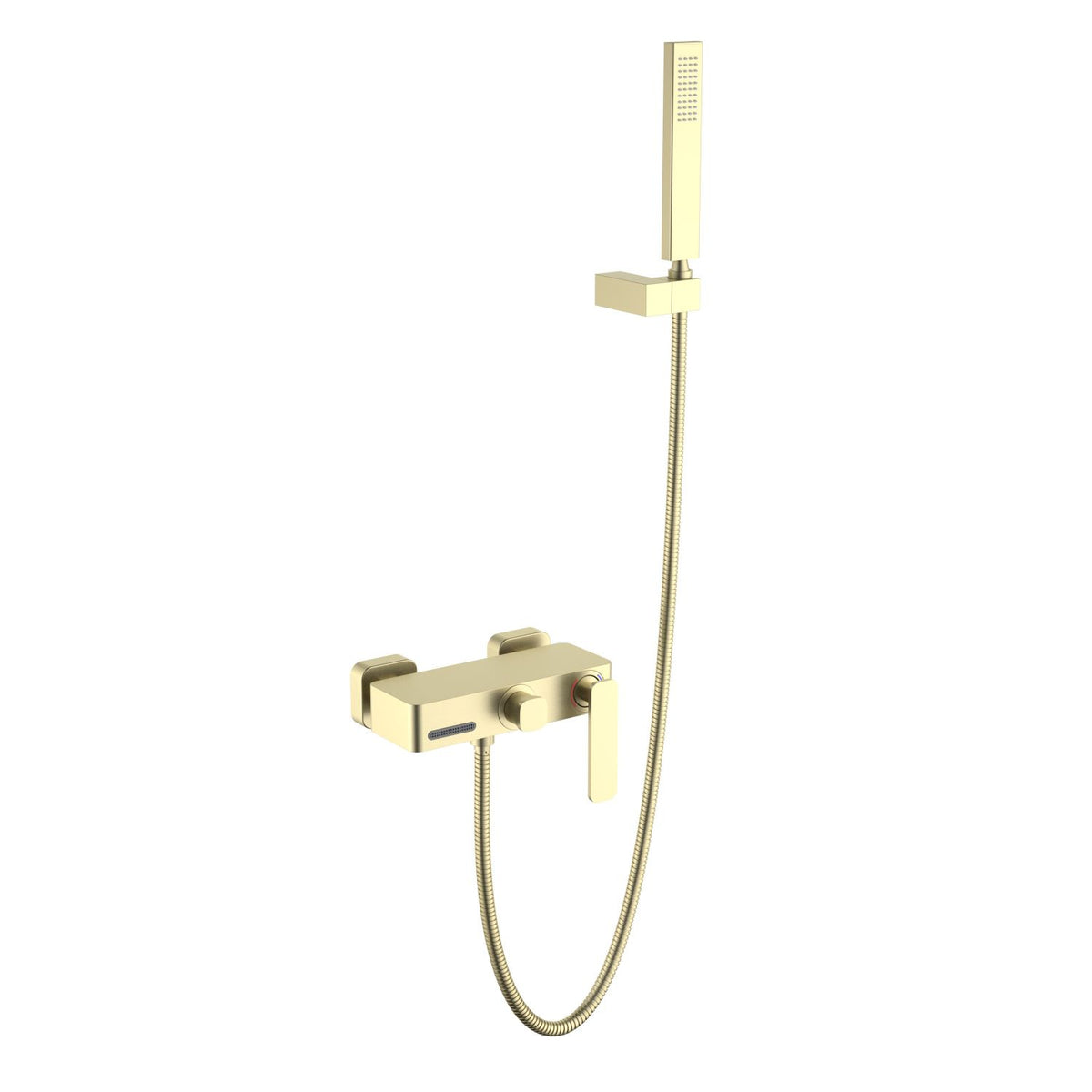 Aquavit Apple brushed gold waterfall bath shower mixer set with single-function brass hand shower AT212203