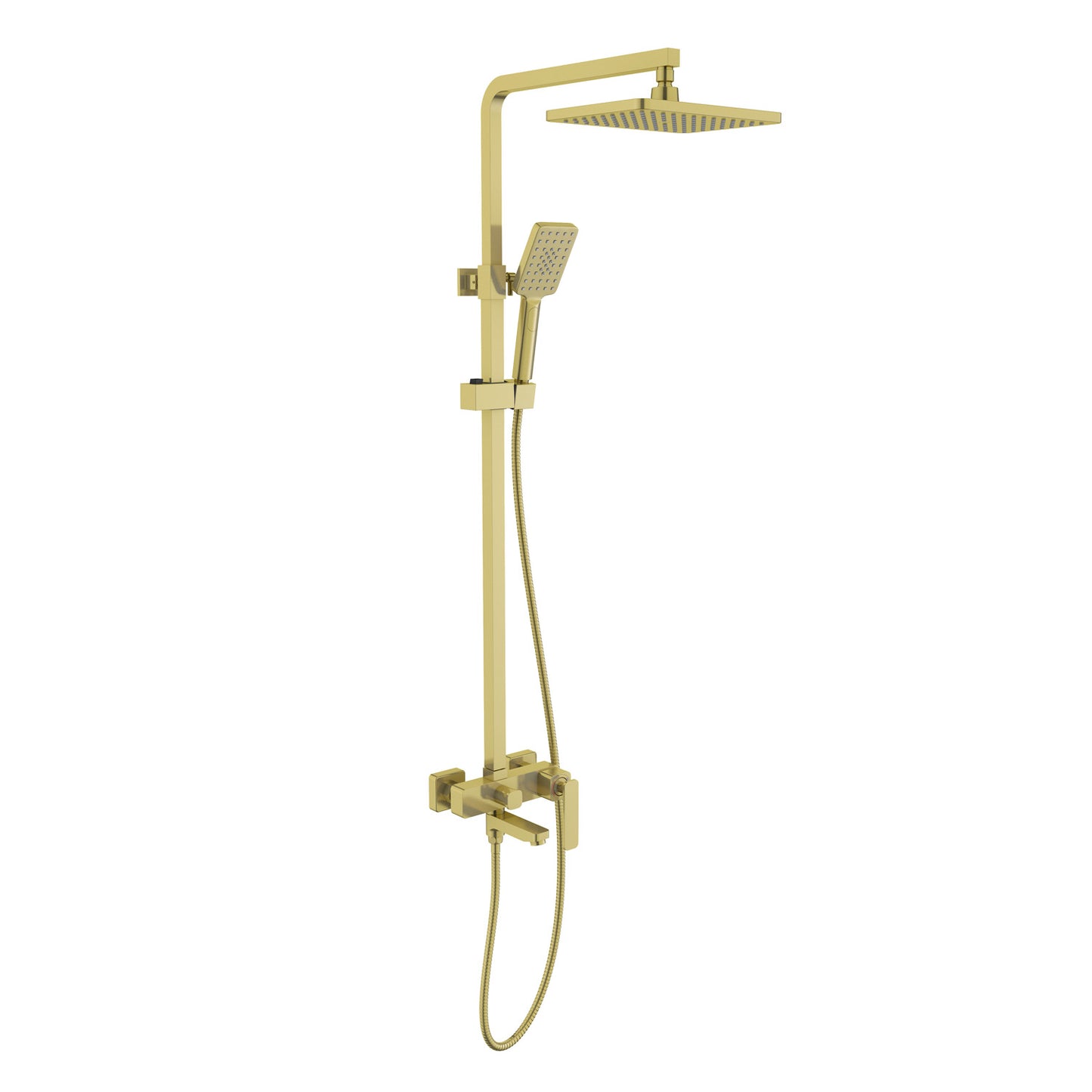 Aquavit Apple brushed gold three-outlet shower column with swivel spout AT216301