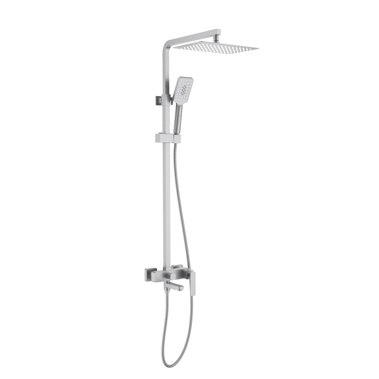 Aquavit Apple brushed nickel three-outlet shower column with ultra-slim SUS304 head shower AT216302