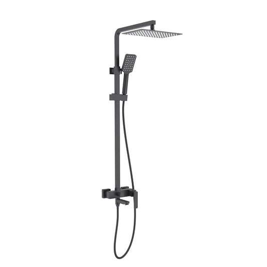 Aquavit Apple matte black three-outlet shower column with ultra-slim SUS304 head shower AT216302