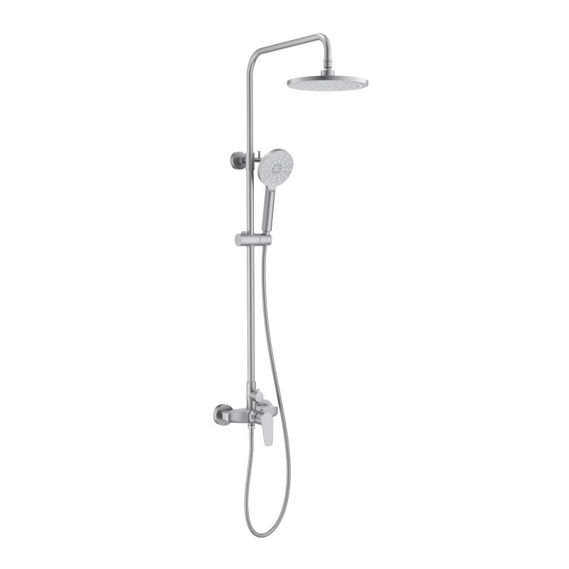 Aquavit Harmony Brushed Nickel two-outlet shower column with three-function hand shower AT226201