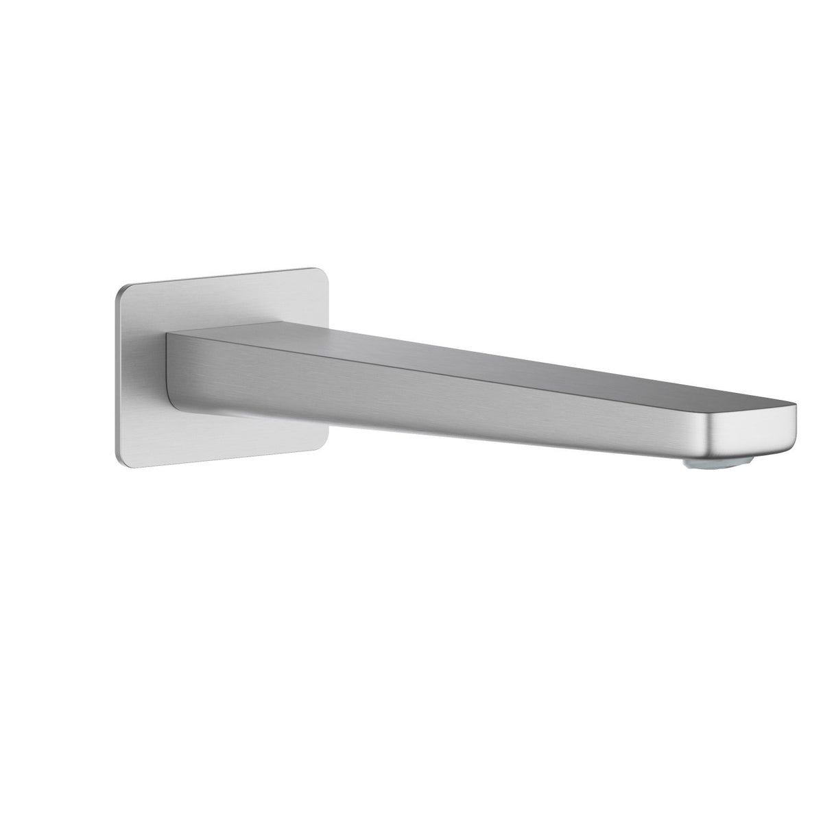 Aquavit Matera brushed nickel 220 mm wall-mounted solid brass bath spout AT230055