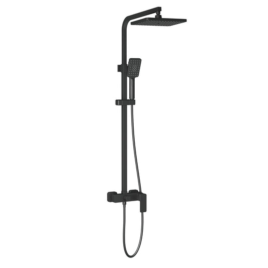 Aquavit Infinity matte black solid brass two-outlet shower column AT246202