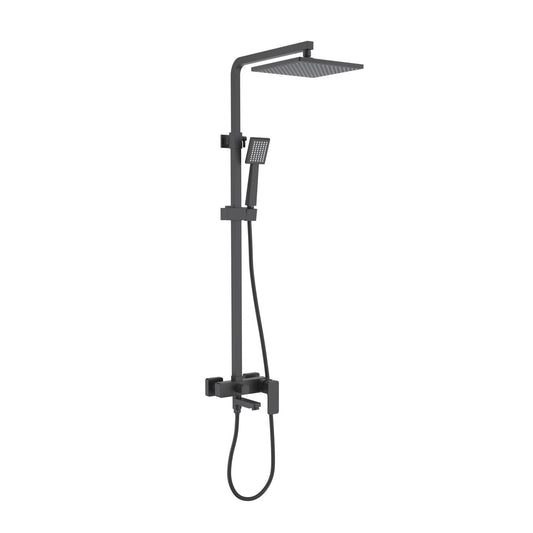 Aquavit Infinity matte black solid brass three-outlet shower column AT246301