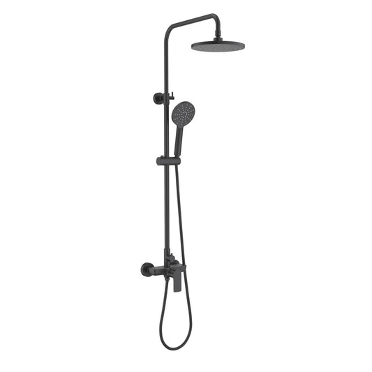 Aquavit Vision Matte Black solid brass two-outlet shower column AT256201
