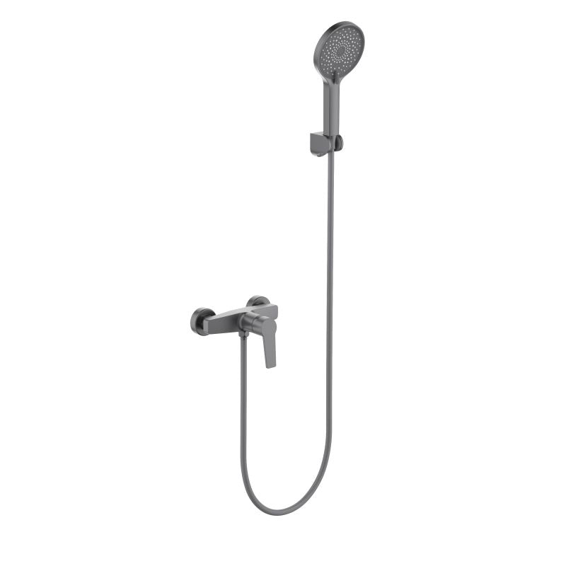Aquavit Sense brushed gunmetal solid brass wall-mounted shower mixer set AT422101