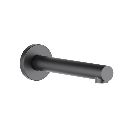 Aquavit matte black SUS304 cylindrical wall-mounted bath spout BSS02