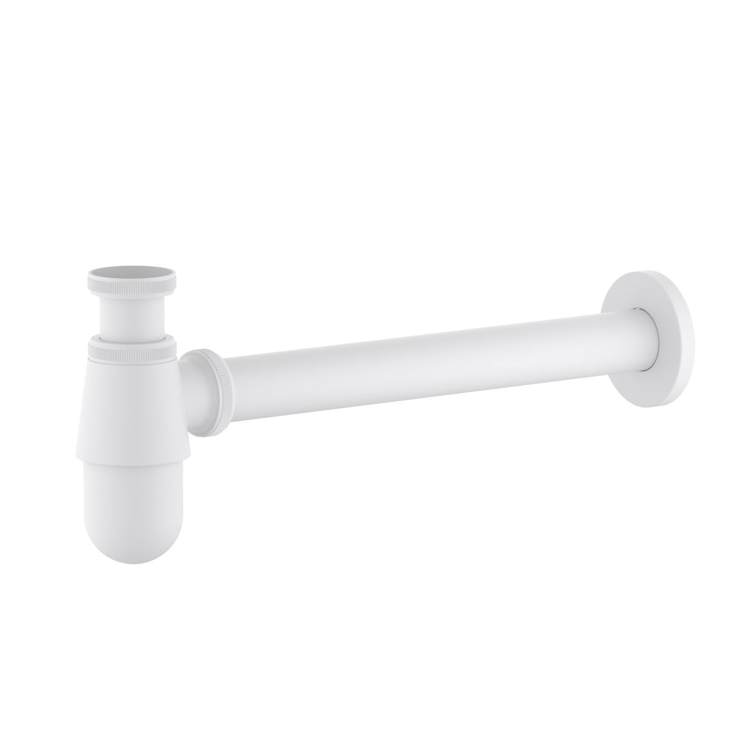 BT0003 matte white brass 1-1/4-inch round bottle trap